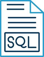 sql linha azul dois cor ícone vetor