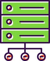 base de dados rede preenchidas Projeto ícone vetor