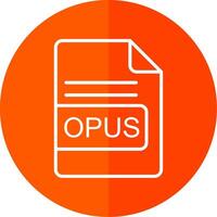 opus Arquivo formato linha amarelo branco ícone vetor