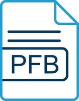 pfb Arquivo formato linha azul dois cor ícone vetor