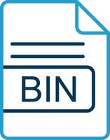 bin Arquivo formato linha azul dois cor ícone vetor
