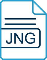jng Arquivo formato linha azul dois cor ícone vetor