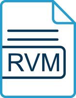 rvm Arquivo formato linha azul dois cor ícone vetor