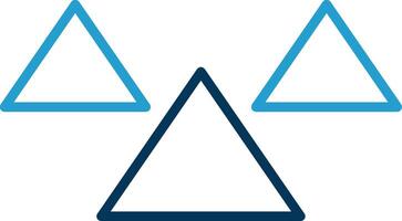 triângulos linha azul dois cor ícone vetor