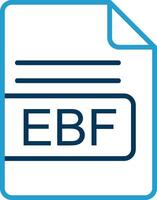 ebf Arquivo formato linha azul dois cor ícone vetor