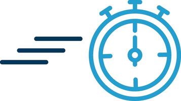 cronômetro linha azul dois cor ícone vetor