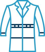 casaco linha azul dois cor ícone vetor