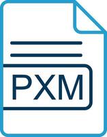 pxm Arquivo formato linha azul dois cor ícone vetor