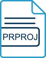 prproj Arquivo formato linha azul dois cor ícone vetor