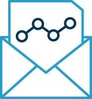 o email marketing linha azul dois cor ícone vetor