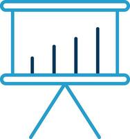o negócio apresentação linha azul dois cor ícone vetor