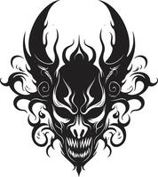 tentação símbolo cabeça do diabo tatuagem símbolo meia noite majestade mal cabeça do diabo vetor