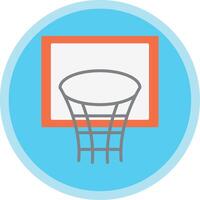 basquetebol aro plano multi círculo ícone vetor