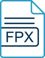 fpx Arquivo formato linha azul dois cor ícone vetor