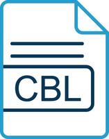 cbl Arquivo formato linha azul dois cor ícone vetor