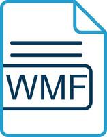 wmf Arquivo formato linha azul dois cor ícone vetor