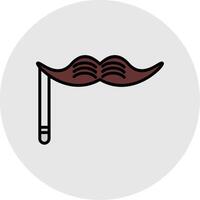 bigode linha preenchidas luz ícone vetor