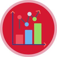 estatístico gráfico plano multi círculo ícone vetor