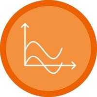 onda gráfico linha multi círculo ícone vetor
