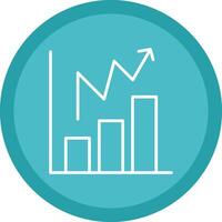 estatístico gráfico linha multi círculo ícone vetor