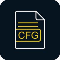 cfg Arquivo formato linha amarelo branco ícone vetor