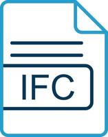 ifc Arquivo formato linha azul dois cor ícone vetor