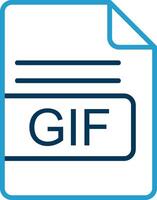 gif Arquivo formato linha azul dois cor ícone vetor