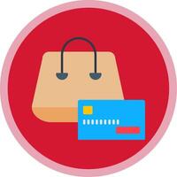 comprando em crédito plano multi círculo ícone vetor