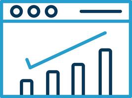 página classificação verificador linha azul dois cor ícone vetor