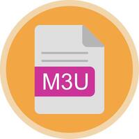 m3u Arquivo formato plano multi círculo ícone vetor