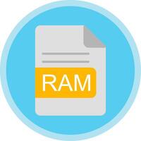 RAM Arquivo formato plano multi círculo ícone vetor