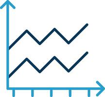 área gráfico linha azul dois cor ícone vetor