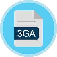 3ga Arquivo formato plano multi círculo ícone vetor