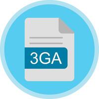 3ga Arquivo formato plano multi círculo ícone vetor