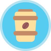 café com leite plano multi círculo ícone vetor