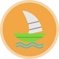 windsurf plano multi círculo ícone vetor