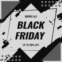 Black Friday sale banner moderno abstrato com pinceladas pintadas à mão grunge vetor