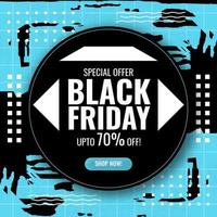 Black Friday sale banner moderno abstrato com pinceladas pintadas à mão grunge vetor