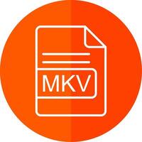 mkv Arquivo formato linha amarelo branco ícone vetor