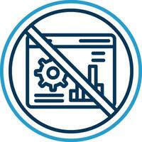 Proibido placa linha azul dois cor ícone vetor