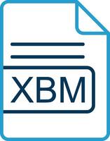 xbm Arquivo formato linha azul dois cor ícone vetor