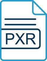 pxr Arquivo formato linha azul dois cor ícone vetor