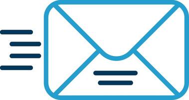 o email linha azul dois cor ícone vetor