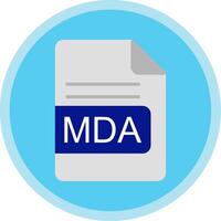 mda Arquivo formato plano multi círculo ícone vetor