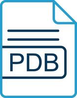 pdb Arquivo formato linha azul dois cor ícone vetor