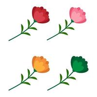 ilustração vetorial de design plano de flores bonitas vetor