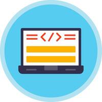 html código plano multi círculo ícone vetor