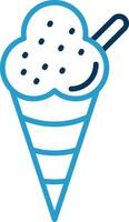sorvete linha azul dois cor ícone vetor