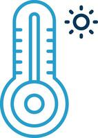 termômetro linha azul dois cor ícone vetor