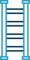 degrau escada linha azul dois cor ícone vetor